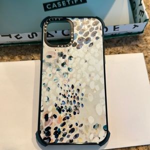 Casetify iPhone 12 dark teal patterned case